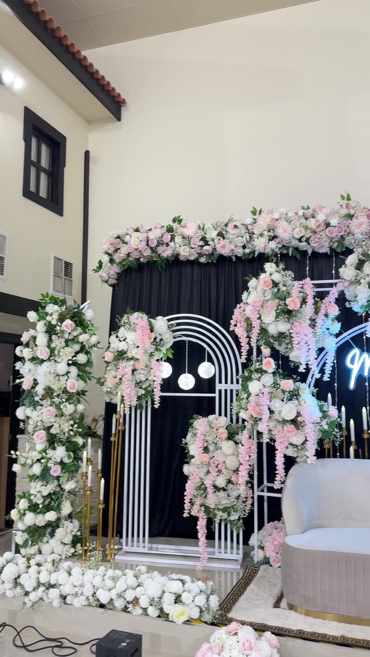 Mr & Mrs stage styling — photographed at The Grandeur in Thomastown.